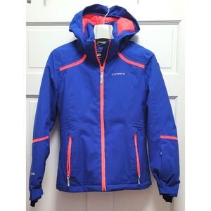 Icepeak Teen Girl Skiwear Icestretch Ski Jacket Coat - Blue/Coral - Sz Age 13-14